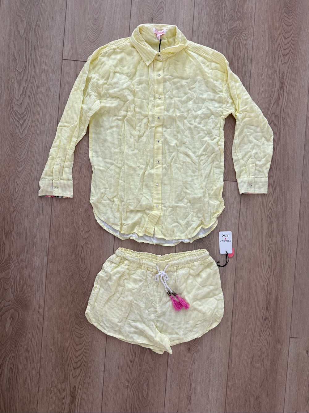 P.J. Salvage Yellow Stripe Cotton Gauze Set